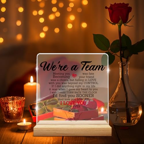 Love Heart Acrylic Sign for Couples - Romantic Desk Decor Plaque
