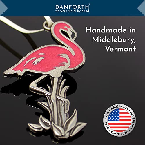Pink Flamingo Christmas Ornament - Handcrafted Pewter Bird Decor