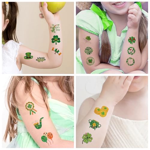 Felico St. Patrick's Day Glitter Temporary Tattoos, 48pcs