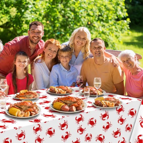 3 Pack Crab Boil Disposable Tablecloths, 108x54 Inch Waterproof Table Cover