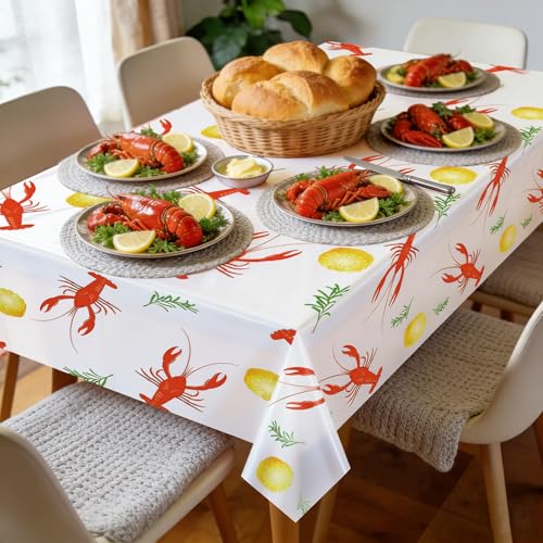 QUERICKY 4 Pack Crawfish Boil Plastic Tablecloths 87x51