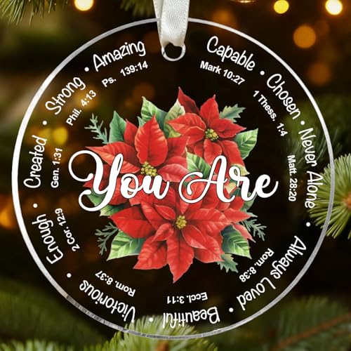 Christian Christmas Ornament - Inspirational Acrylic Gift for Women