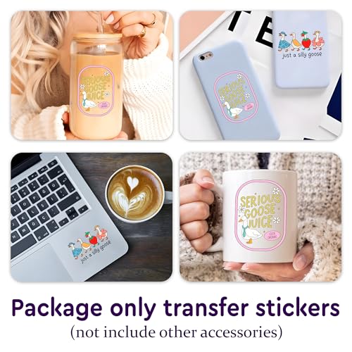 2 Pcs UV DTF Cup Wraps for 16 oz Glass - Cute Goose Decals