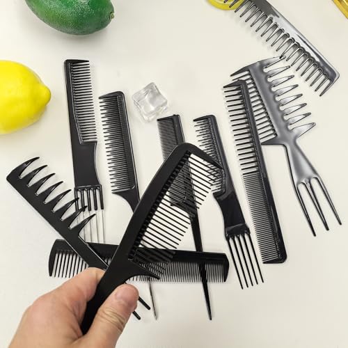 Ronchall 10-Piece Professional Hair Comb Set for Styling and Detangling