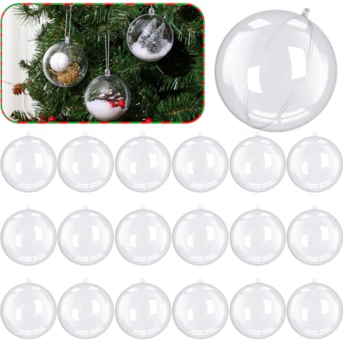 50 Pcs Clear Christmas Ornaments Balls Fillable 80mm - DIY Holiday Decorations
