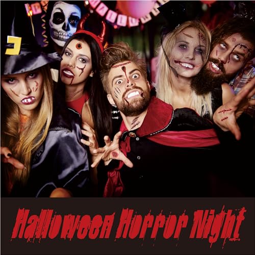 Halloween Temporary Scar Tattoos Waterproof Zombie Makeup Stickers 20 Sheets