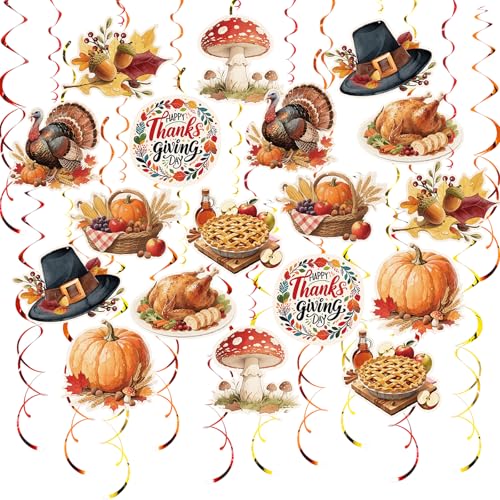 48-Piece Thanksgiving Hanging Swirl Decorations Set