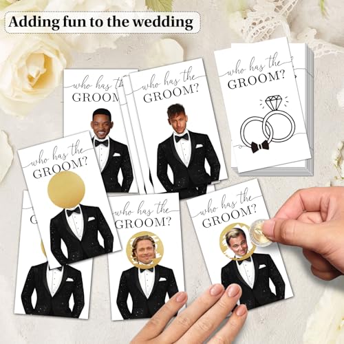 Who Has the Groom Scratch Off Game - Bridal Shower Fun for 41 Guests (Black03)