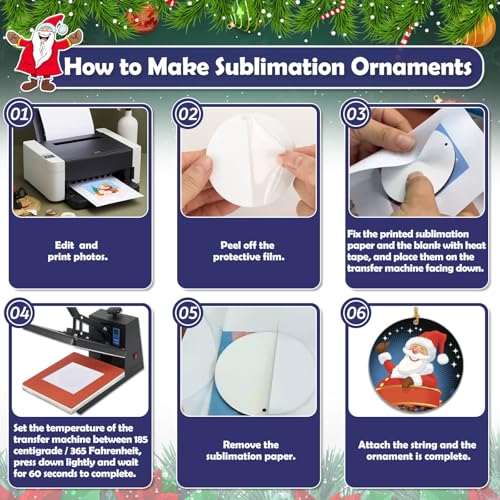 3.5-Inch Metal Sublimation Ornaments Bulk - 24 Round Christmas Decorations & DIY Crafts
