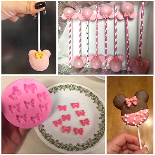 Actvty Bow Molds - 4 Pcs Silicone Mini Bow Molds for Cake Decorating