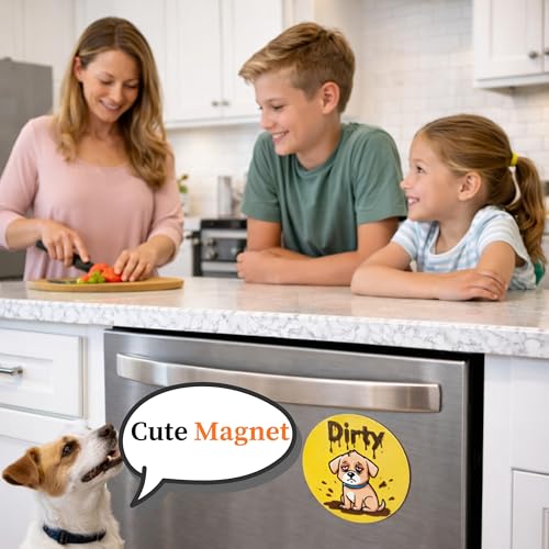 Dog Mom Dishwasher Magnet - Clean Dirty Sign for Dog Lovers