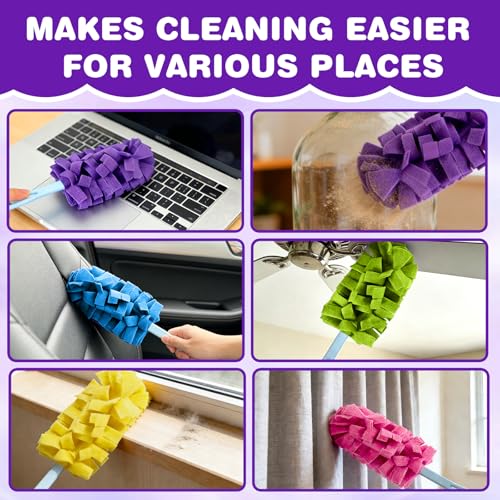 Reusable Fleece Duster Refills - Washable Cleaning Pads, 5 Pack