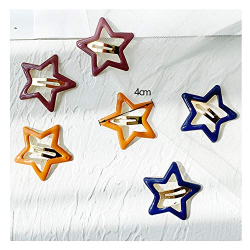 Pinksee 12 Pcs Metal Star Snap Hair Clips Barrettes for Women Girls