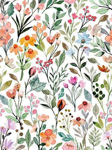 Self-Adhesive Watercolor Floral Contact Paper - 17.7x117 Inches