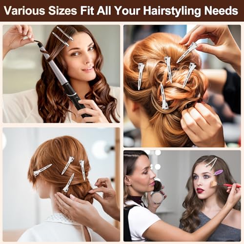 44Pcs Metal Alligator Hair Clips Set - Creaseless & Duckbill Styling Pins