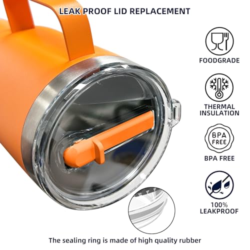 30 oz Flip Straw Lid for YETI 30/32 oz Tumbler,Yeti 26/35/42 oz Straw Mug, Straw Lid for YETI Rambler Drinkware, Shatter-Proof and Dishwasher Safe, Black