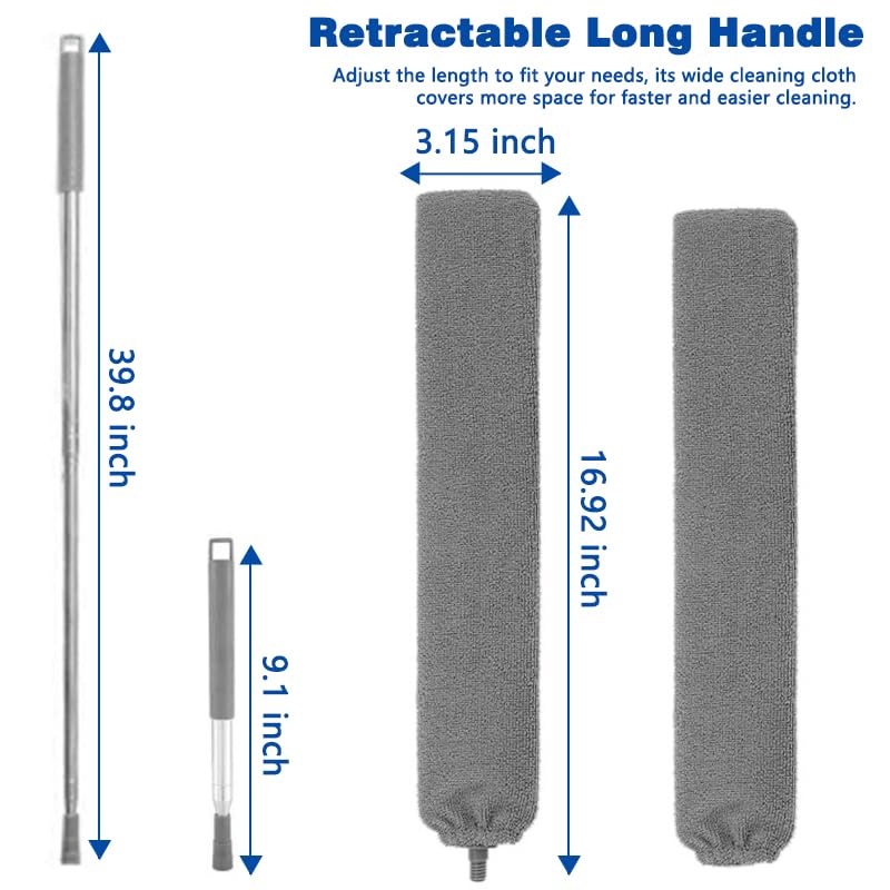 PLumeLux Retractable Gap Duster with 2 Washable Microfiber Cloths