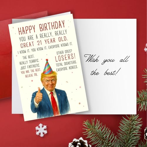Funny 21st Birthday Card for Him or Her - Premium Quality Keepsake