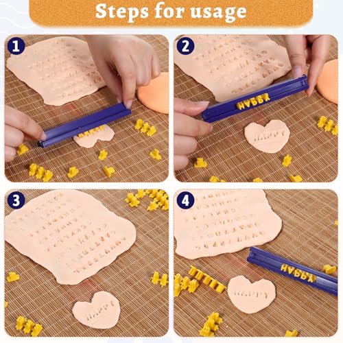 Custom Cookie Stamp Set - 144 Pcs Alphabet & Number Kit