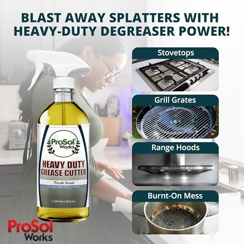 ProSol Works Heavy Duty Grease Cutter - 16 oz Kitchen Degreaser Spray