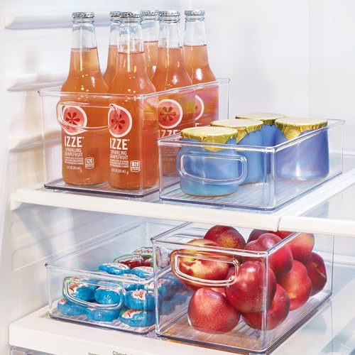 iDesign Clear Plastic Fridge Organizer Bin (Pack of 4) - 10" x 5" x 6"