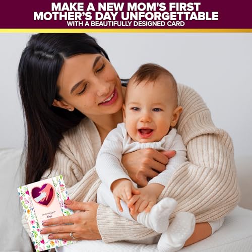 First Mother's Day Card for New Moms - 5x7in Floral Design