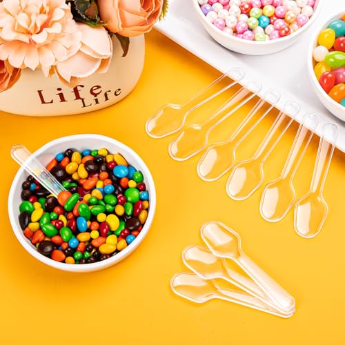 550 Pcs Mini Disposable Tasting Spoons - Clear Plastic Cutlery