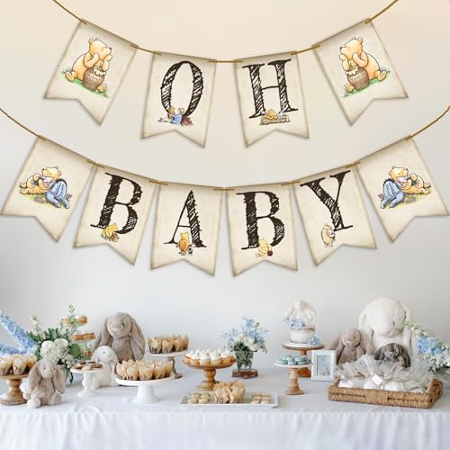 Winnie Oh Baby Banner - Classic Baby Shower Decorations