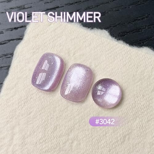 GAOY Jelly Purple Cat Eye Gel Nail Polish 16ml with Magnet