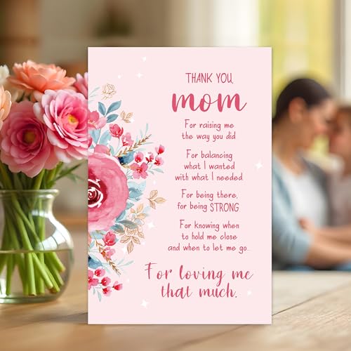 Heartfelt Mother's Day Card for Stepmom & Mom - Blush Roses