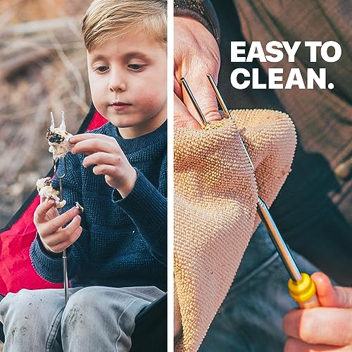 Grill Guru 5-Pack Long Stainless Steel S'mores & Hot Dog Roasting Forks - Camping & Fire Pit Accessories