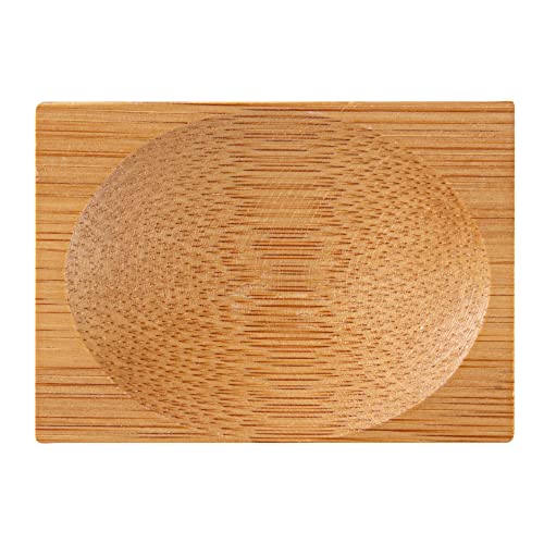 Restaurantware-3 Inch Disposable Bamboo Tableware, 100 Rectangle Bamboo Plates - Premium Round Indent, Natural Bamboo Premium Bamboo Plates, Mini, For Parties Or Catering