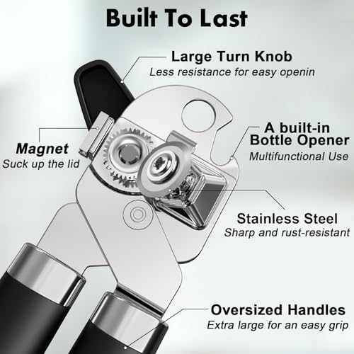 UGNEL 3-Piece Professional Can, Bottle, and Wine Opener Set, Stainless Steel