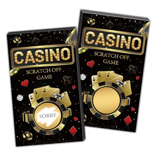 50 Pcs Casino Night Scratch Off Game Cards for Party Games and Events