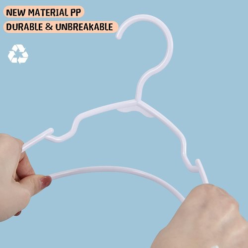 Kids Hangers 100 Pack by [Brand Name] - Durable Non-Slip Plastic Hangers for Baby & Toddler Clothes, 11.6 Inch