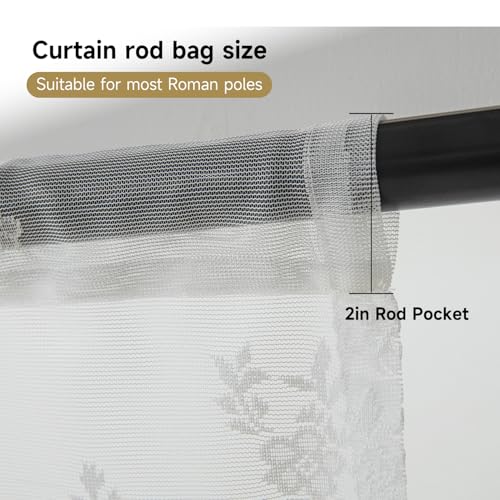Blooming Vine Sheer Valance Curtain - 52 x 13 Inch Rod Pocket Drape