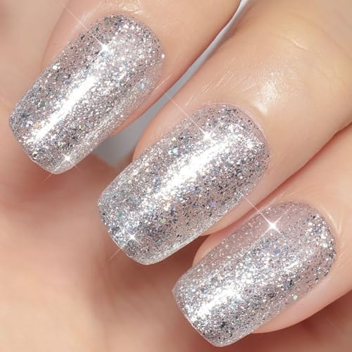 YTD Likomey Silver Holographic Glitter Gel Nail Polish 15ml