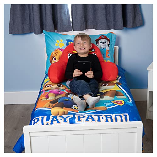 Paw Patrol Marshall Kids Back Resting Pillow for Reading and Watching TV ? Bed Rest Pillow with Arms to Lounge with Comfortable Back Support ? Great for The Bed or Couch