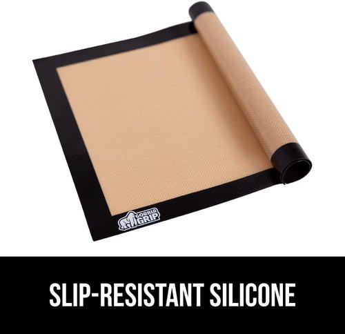 GORILLA GRIP Reusable Nonstick Silicone Baking Mats - 2PK Oven Safe Cookie Sheet Liners | Easy Clean, 11.75x8.25 Black