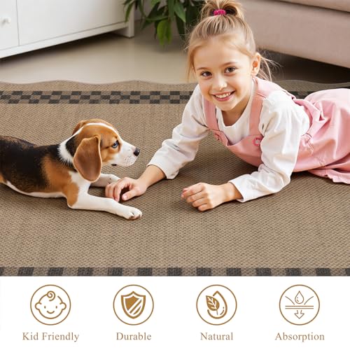 U'Artlines 2'x3' Checkered Indoor Door Mat, Washable Non-Slip Entryway Rug