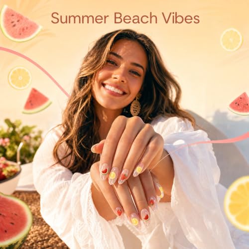 YOJO 1000 Pcs Fruit Polymer Clay Nail Art Charms Slices Summer Decor