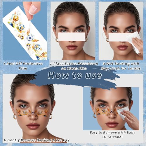 Rainbow Pride & Patriotic Temporary Face Tattoos - 8 Sheets