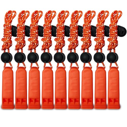 9 Pack Emergency Whistle, 120db Safety Whistle Survival Shrill Loud for Camping Hiking Hunting Boating Fishing Life Vest Jacket Rescue Signaling Kids Lifeguard