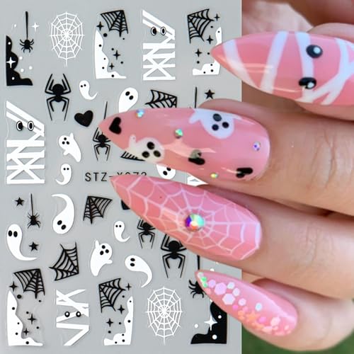 Posyofet 6 Sheets Halloween 3D Self-Adhesive Nail Art Decals