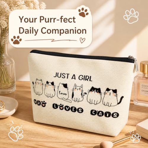 Cat Mom Makeup Bag - Funny Cat Themed Travel Cosmetic Pouch for Women