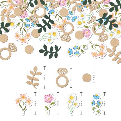 Sage Green 200pcs Flower & Greenery Wedding Confetti - Style 2