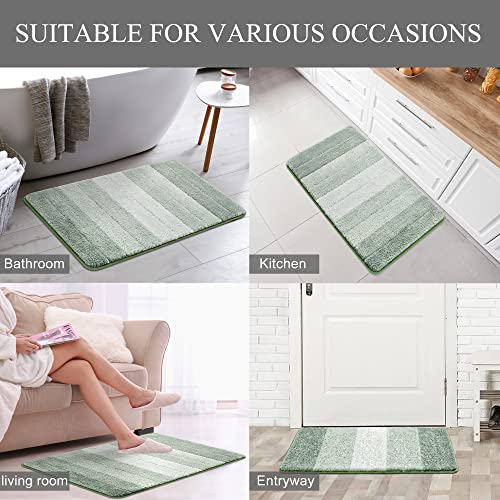 Kmson Green Ombre Bath Mat 17x24in Non Slip Ultra Soft Water Absorbent Rug