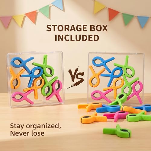 8 Pack Heavy Duty Windproof Beach Towel Clips with Storage Bag - Vibrant Colors