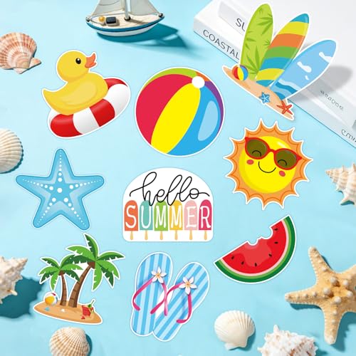 54 Pcs Summer Beach Cutouts - Double-Sided Decorations