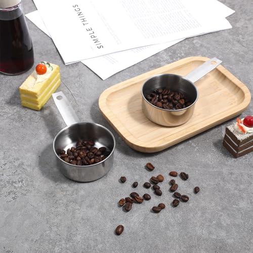 2 PCS Stainless Steel 1/2 Cup Dog Food Scoop - Measuring Cup Set
